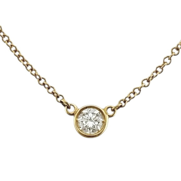TIFFANY & CO. 18k Gold Diamond 2C Necklace - Picture 1 of 7